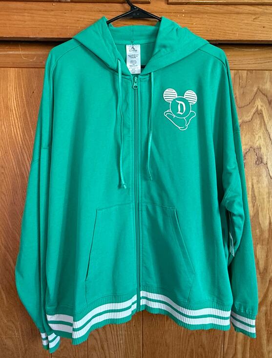 Disney Parks Tops - NWT Disney Parks Kaleidoscope Varsity Zip Hoodie - Green XL